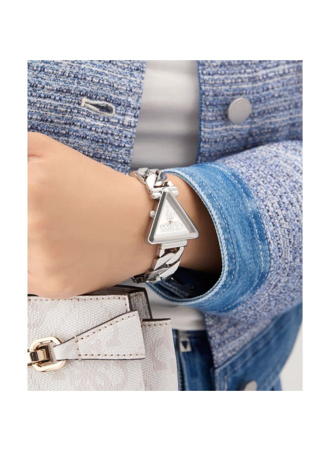 GUESS ساعة نسائية أنالوج مثلثية فضية من غس - Gw0859L1 - Image 4